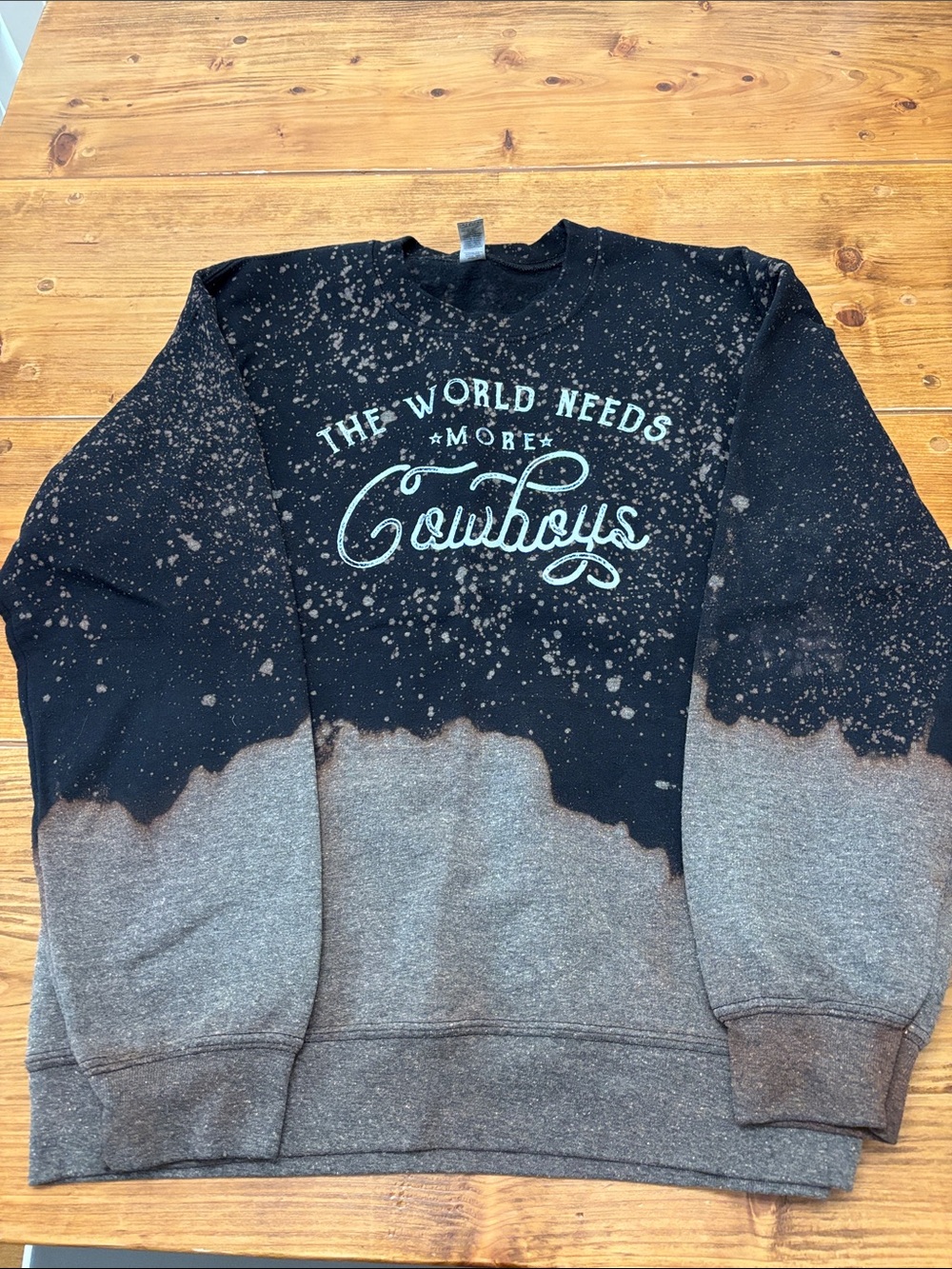 Gildan Black & Gray 'The World Needs More Cowboys' Crewneck